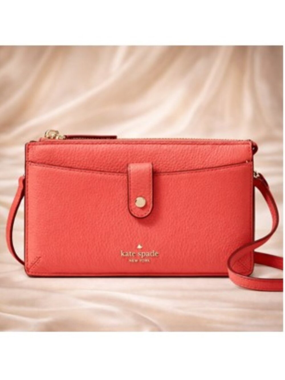 Kate Spade Jackson Small Tab Crossbody Wallet Bag Purse Stoplight Red NWT